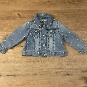 OshKosh B'gosh Light Blue Jean Jacket with White Hearts